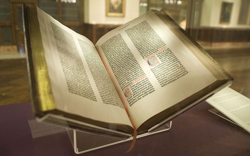 A photo of the bible by Gutenberg