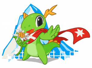 Konqi - the KDE mascot in the Randa Meetings edition