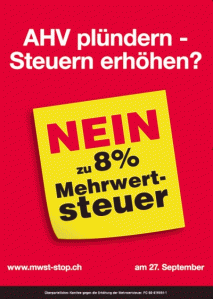 an ad against a raise of the consumer tax.