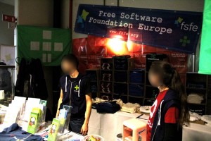 merchandise at the FSFE booth
