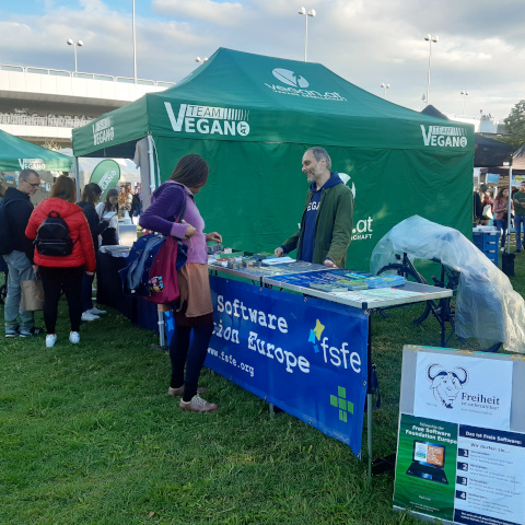 FSFE information stall on day 1