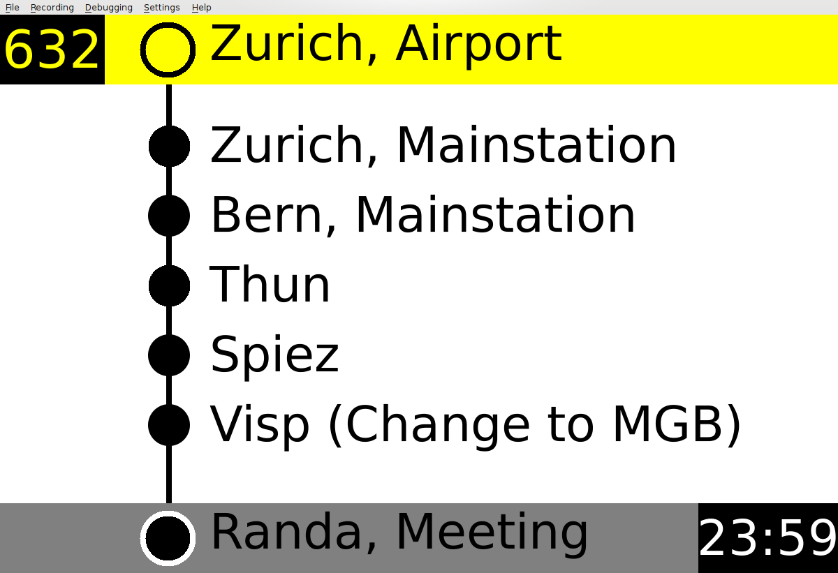 Public transport stop information