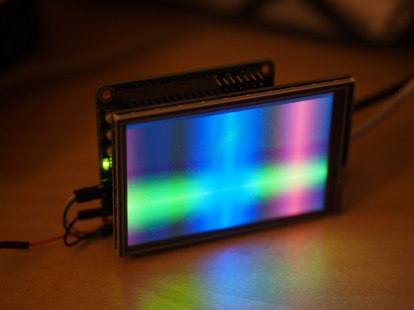 The spectrum example on a screen driven by the ILI9486 controller.